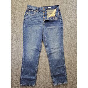 J.Crew High Rise Straight Jeans Women's 27 Blue Denim Button Fly Premium Edition